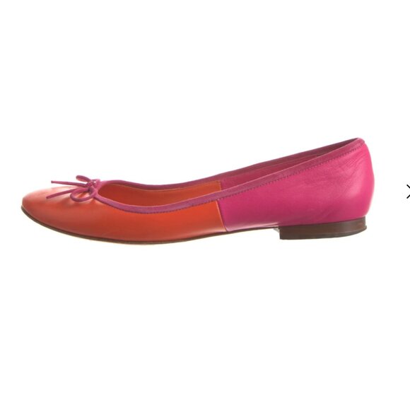 Celine Leather Color Block Ballet Flats - Picture 1 of 4